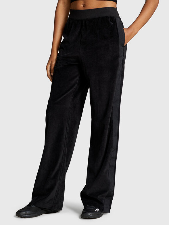Velvet sports trousers - 1