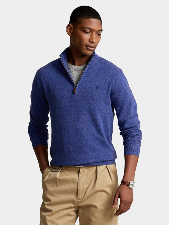 Merino wool sweater with zip - 1