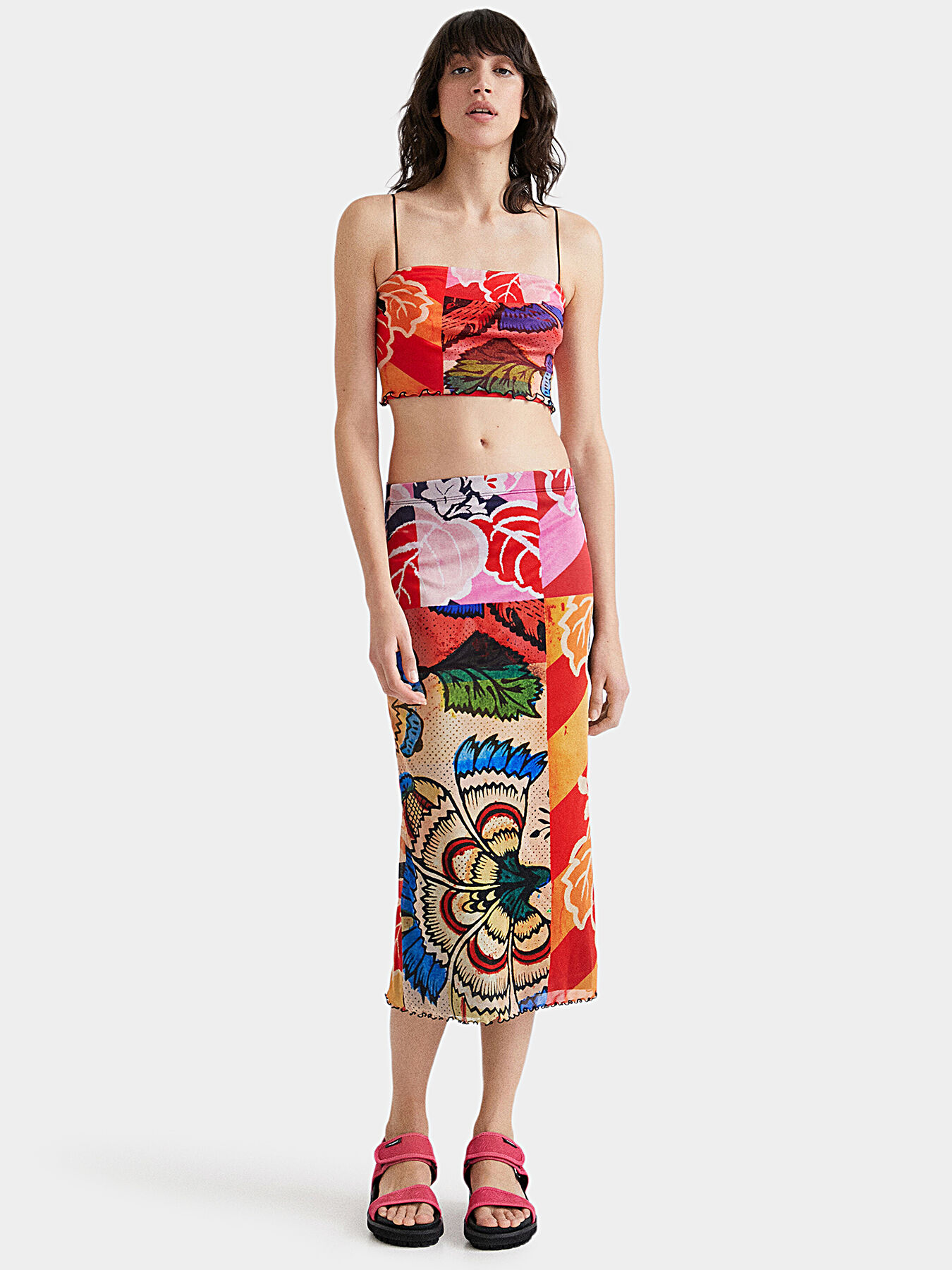 D550-30 イタリア製 CHRISTIAN LACROIX スカート M. Christian Lacroix midi skirt with patchwork print brand