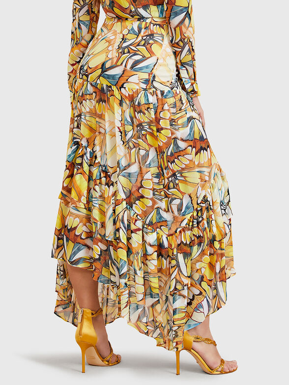 GOLDEN WING midi skirt with multicolor print - 2