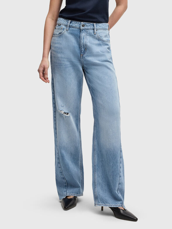 Jeans with wide legs and rips - 1