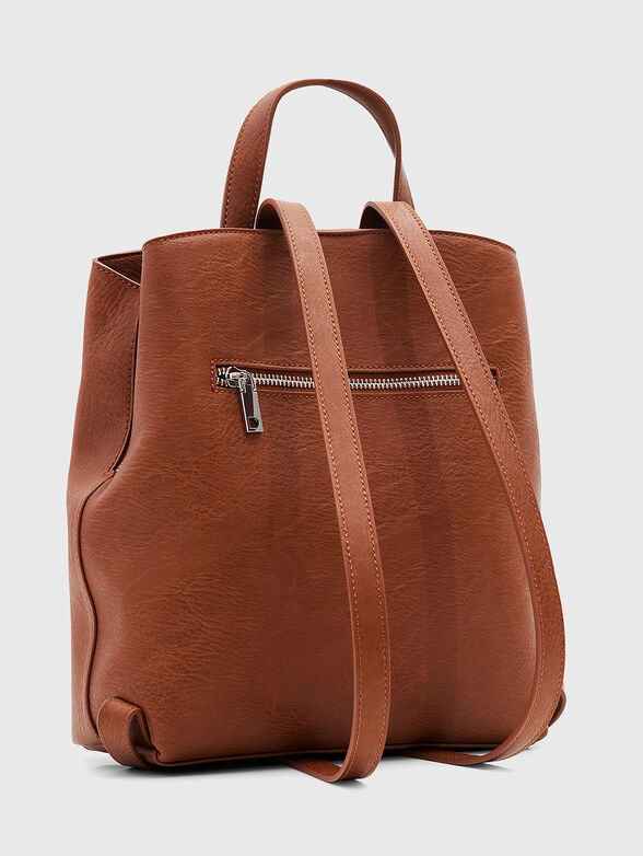 Brown eco leather backpack - 2
