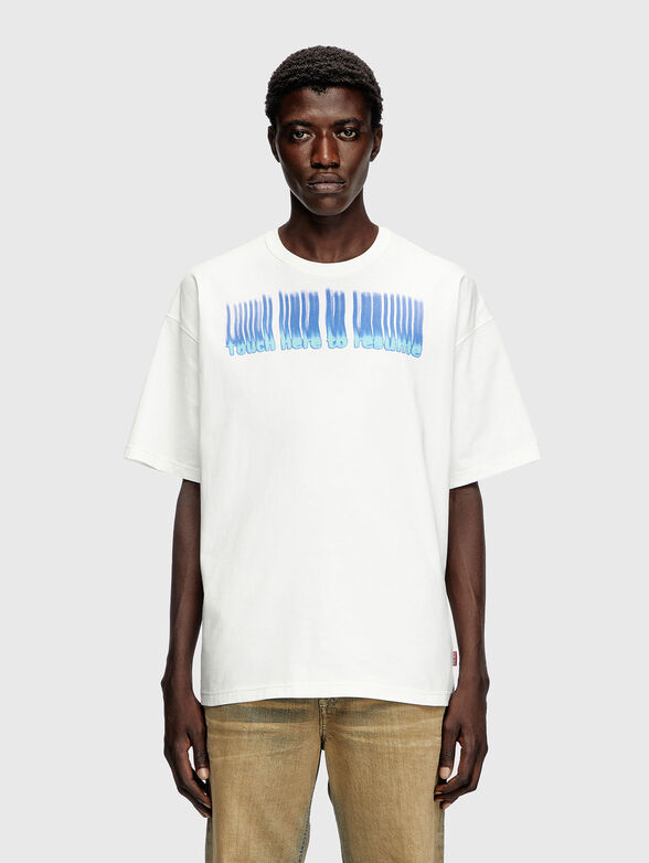 Black cotton T-shirt with print - 1