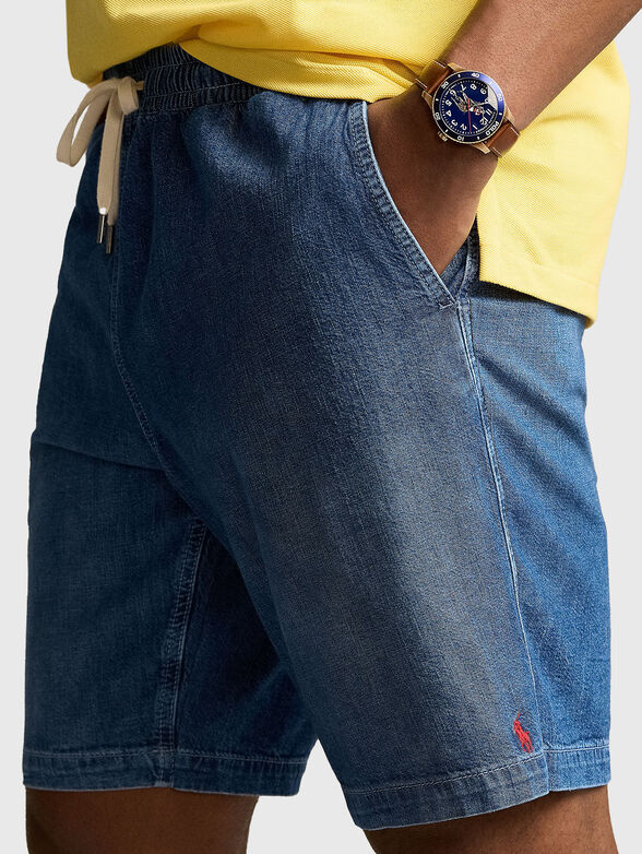 Denim shorts with logo - 3