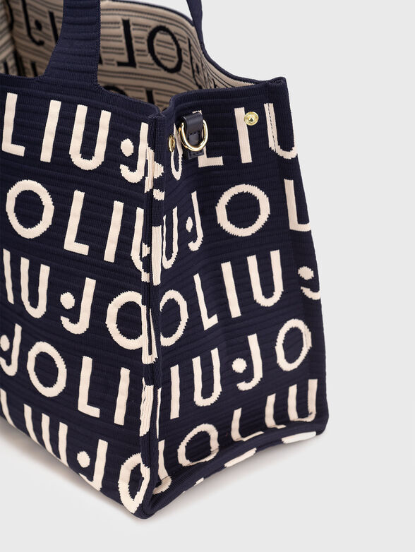 Knit tote bag with long strap - 5