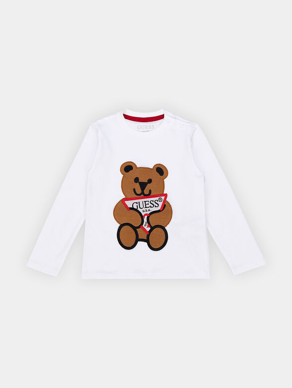 Blouse with teddy bear applique - 1