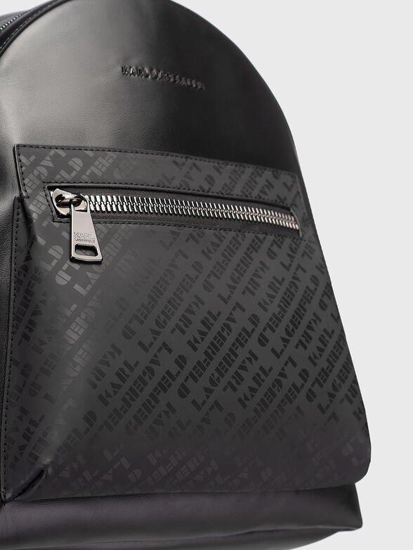 Black eco leather backpack  - 6