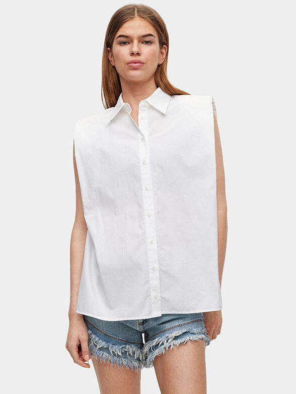 Sleeveless cotton shirt - 1