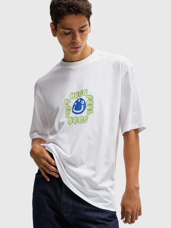 Cotton T-shirt with print - 3