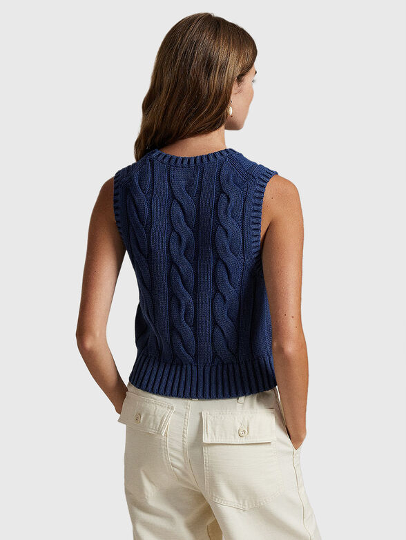 Knitted sweater with oval neckline and sleeves - 3