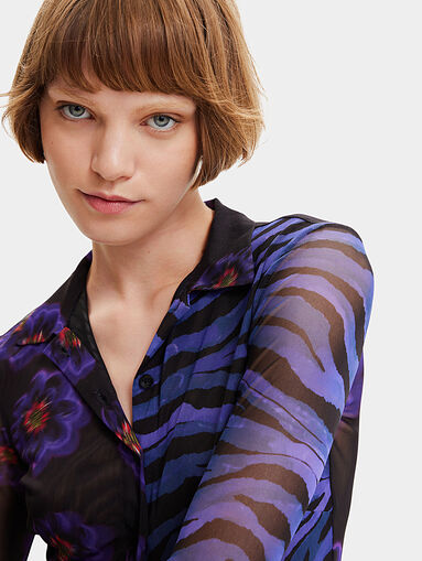 Black shirt with colorful print - 5