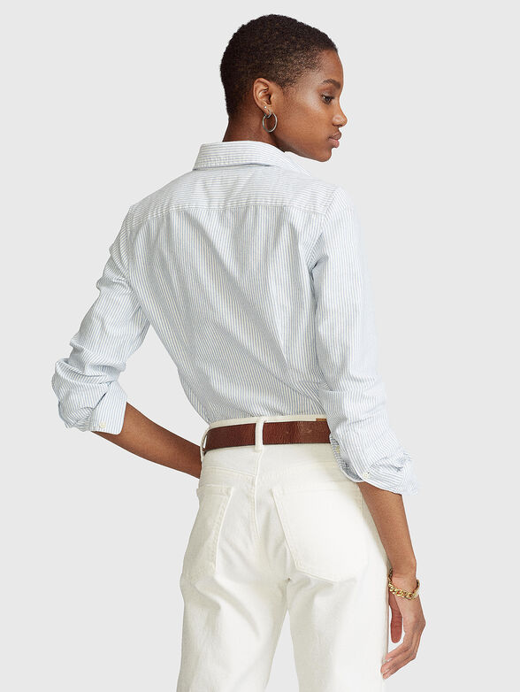 Embroidered logo striped shirt  - 3