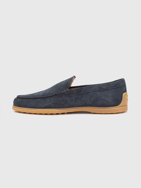 Dark blue suede loafers - 4