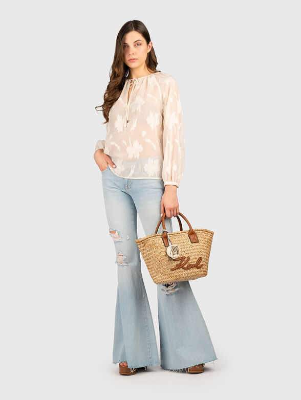Long sleeved blouse with a sheer effect - 1