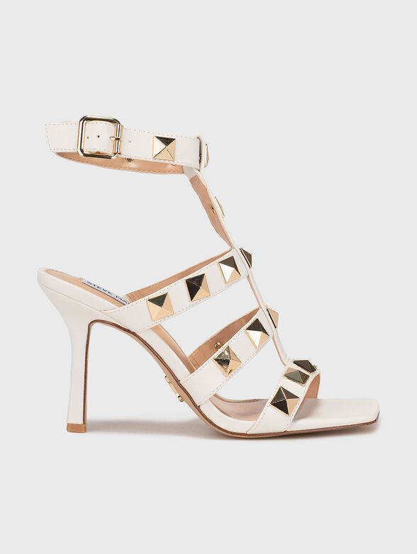 CAPRI sandals with eyelets in beige - 1