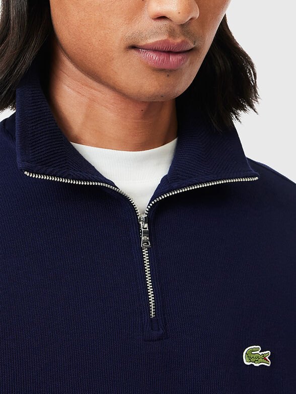 High neck zipped interlock sweatshirt - 4