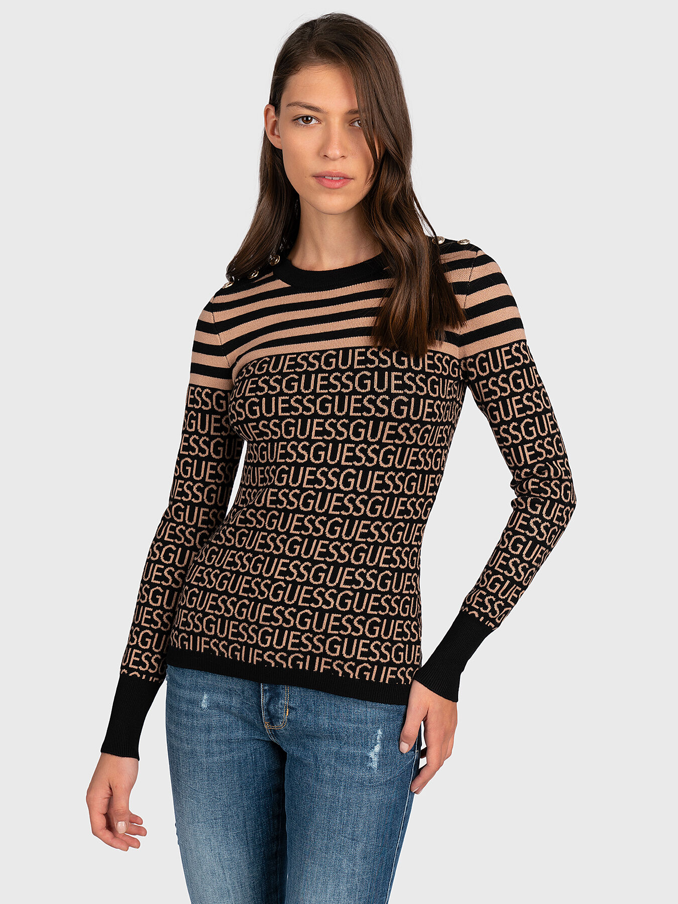 All over logo sweater brand GUESS Globalbrandsstore en