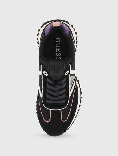 Black sports shoes with suede details - 5