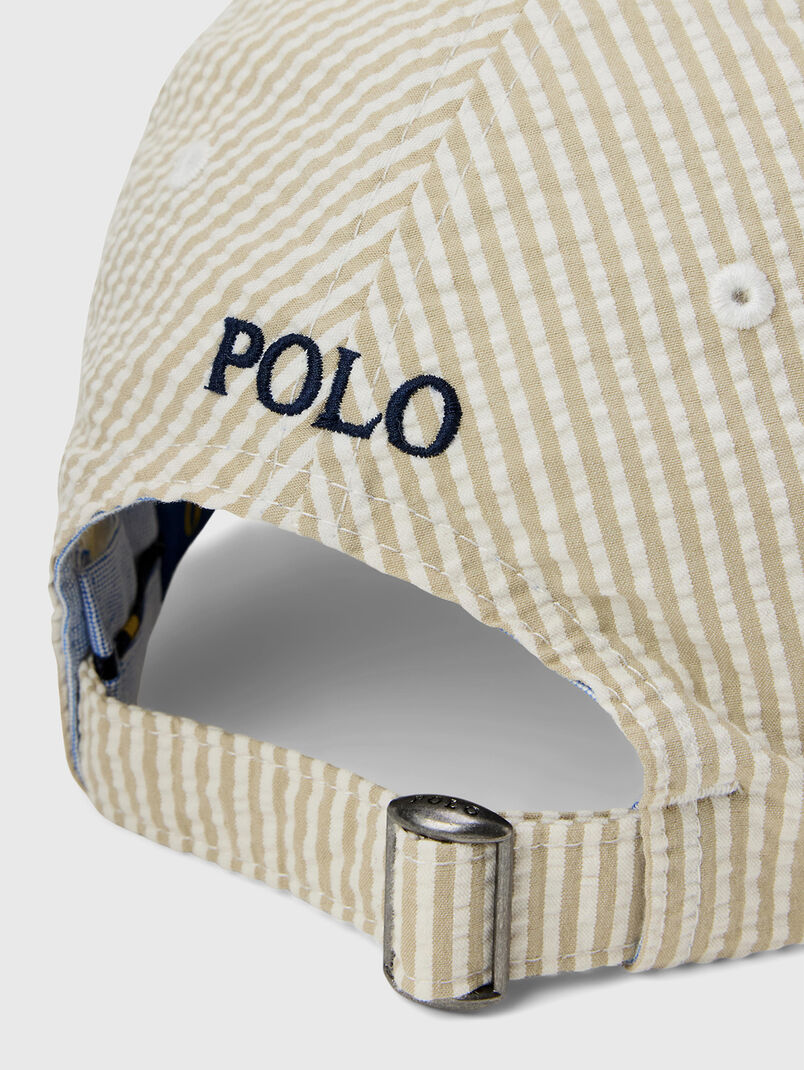 Striped cap with embroidered logo - 3