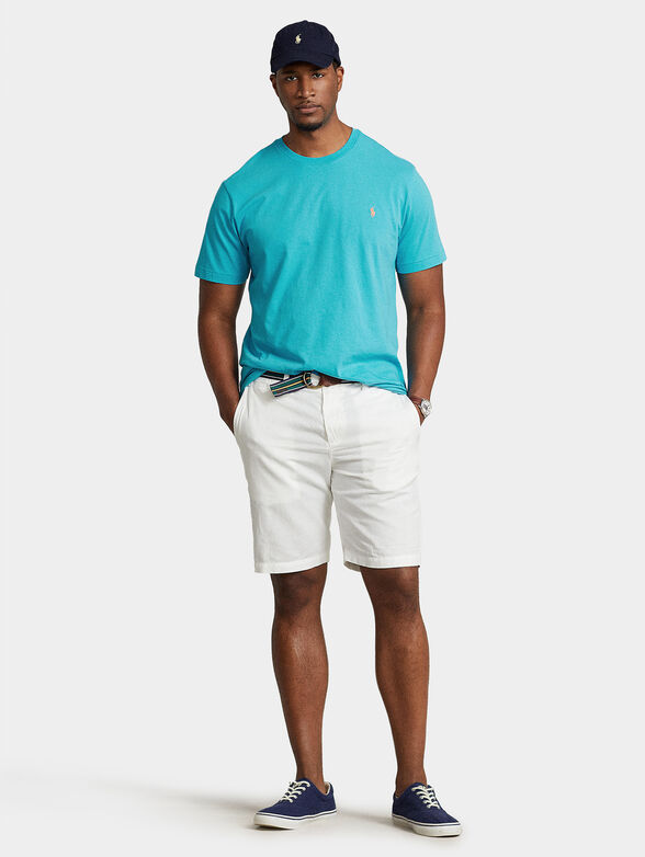 T-shirt with logo accent in turquoise color - 1