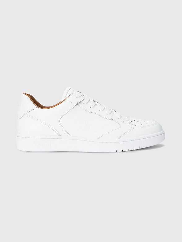 White leather sports shoes - 1