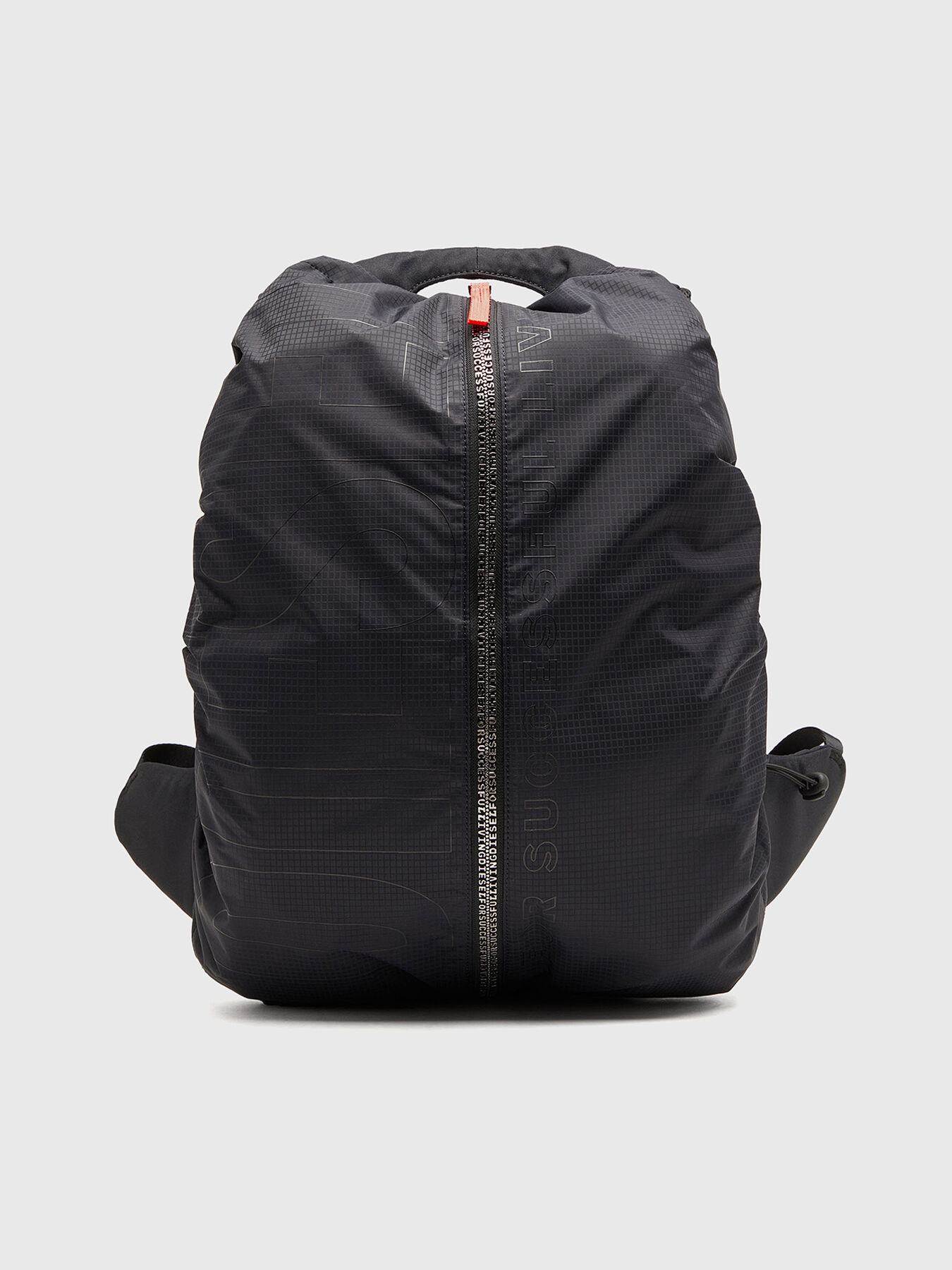 バッグ DIESEL BLACK GOLD Multi Zip Backpack Men's Zip-D-Sling backpack in check-jacquard shell | Black | Diesel