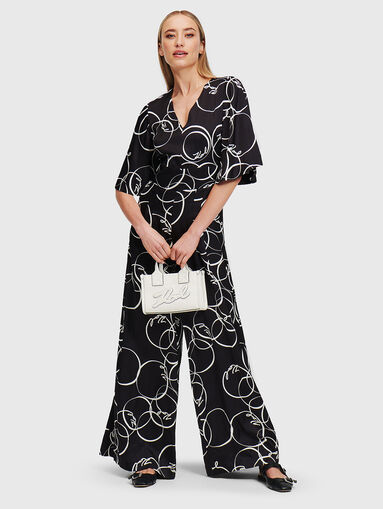 Viscose jumpsuit with logo print - 5