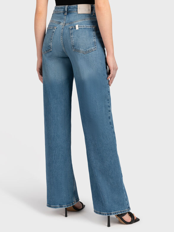 Blue flared jeans with high waist - 2