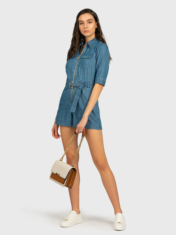 Short denim romper - 4