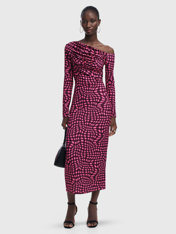 Midi dress with one shoulder - 1