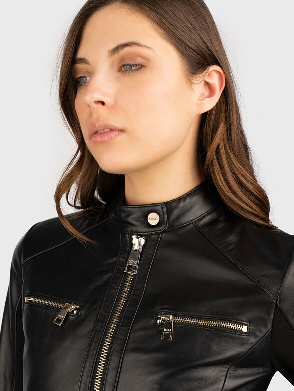 Black leather jacket - 3