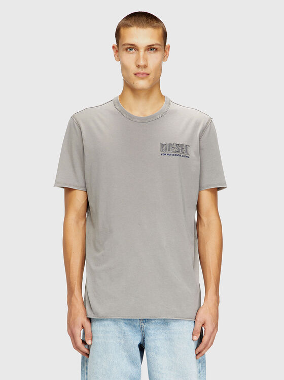 Памучна тениска с овално деколте - 1