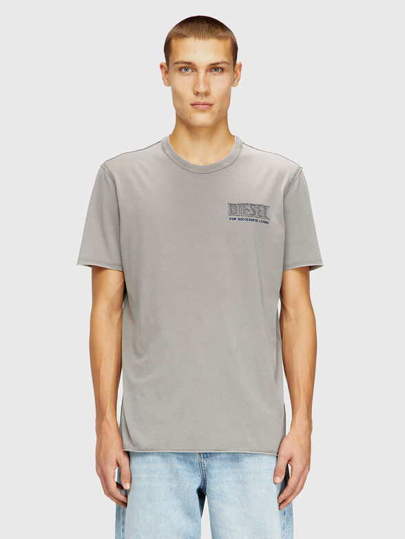 Cotton T-shirt with oval neckline - 1