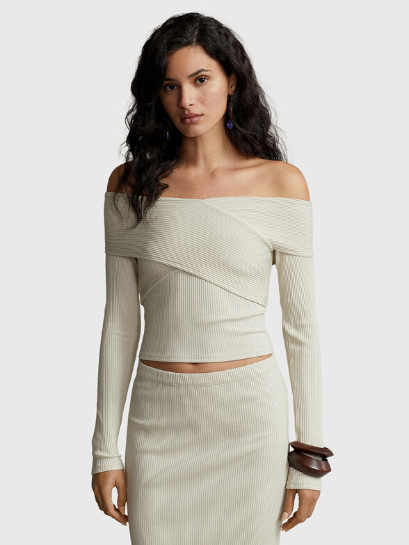 Cropped blouse from elastic rips - 1