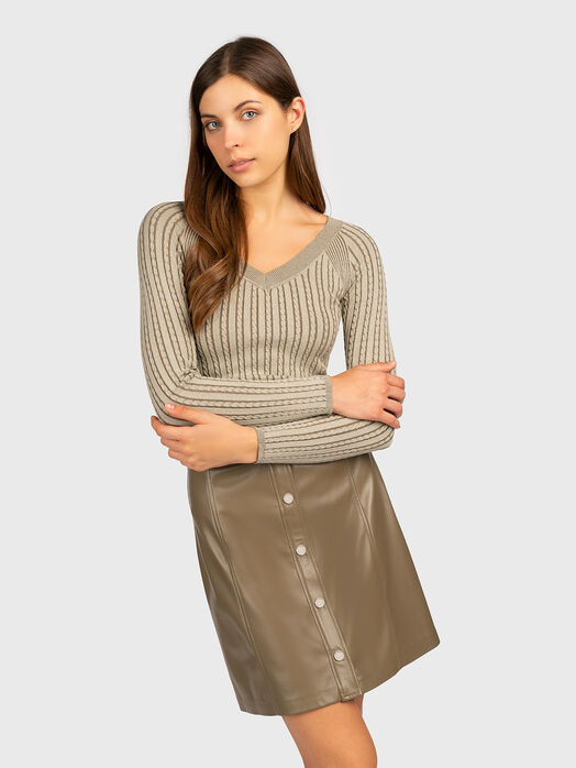 Knitted V-neck sweater
