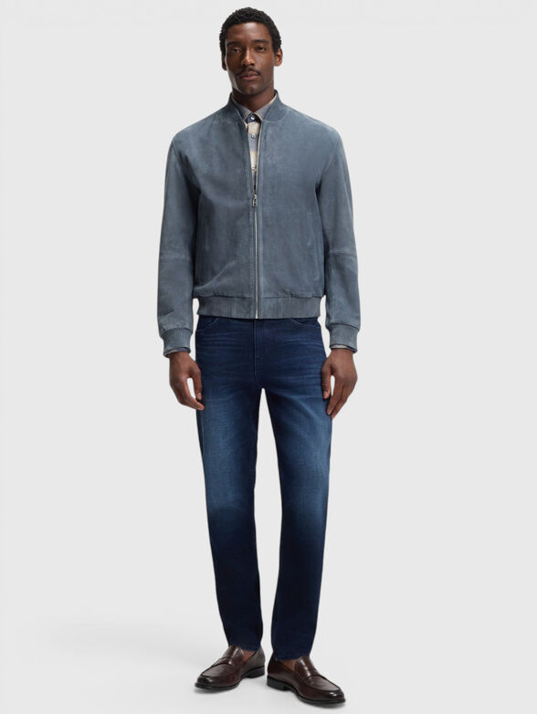 Suede jacket with logo detail - 2