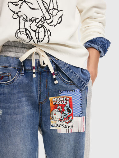 Sports trousers with denim texture  - 3