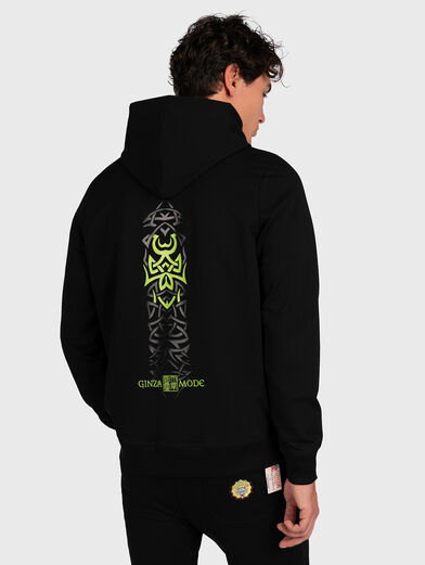 H007 Black hoodie with logo print - 2