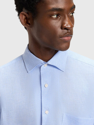 Linen shirt with short sleeves  - 4