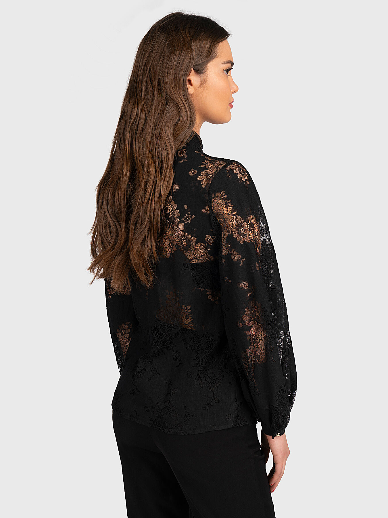Black shirt with lace accents brand LIU JO