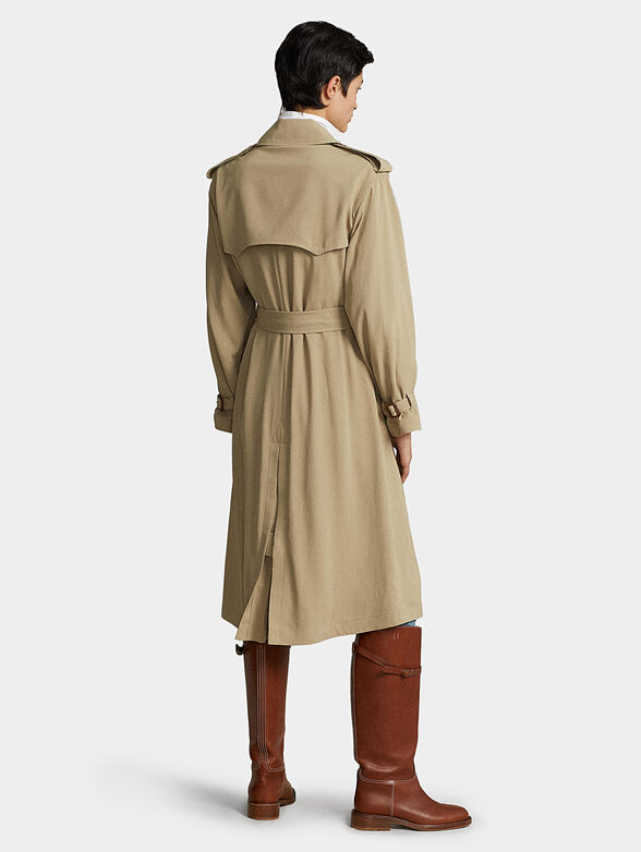 Beige double-breasted trench coat - 2