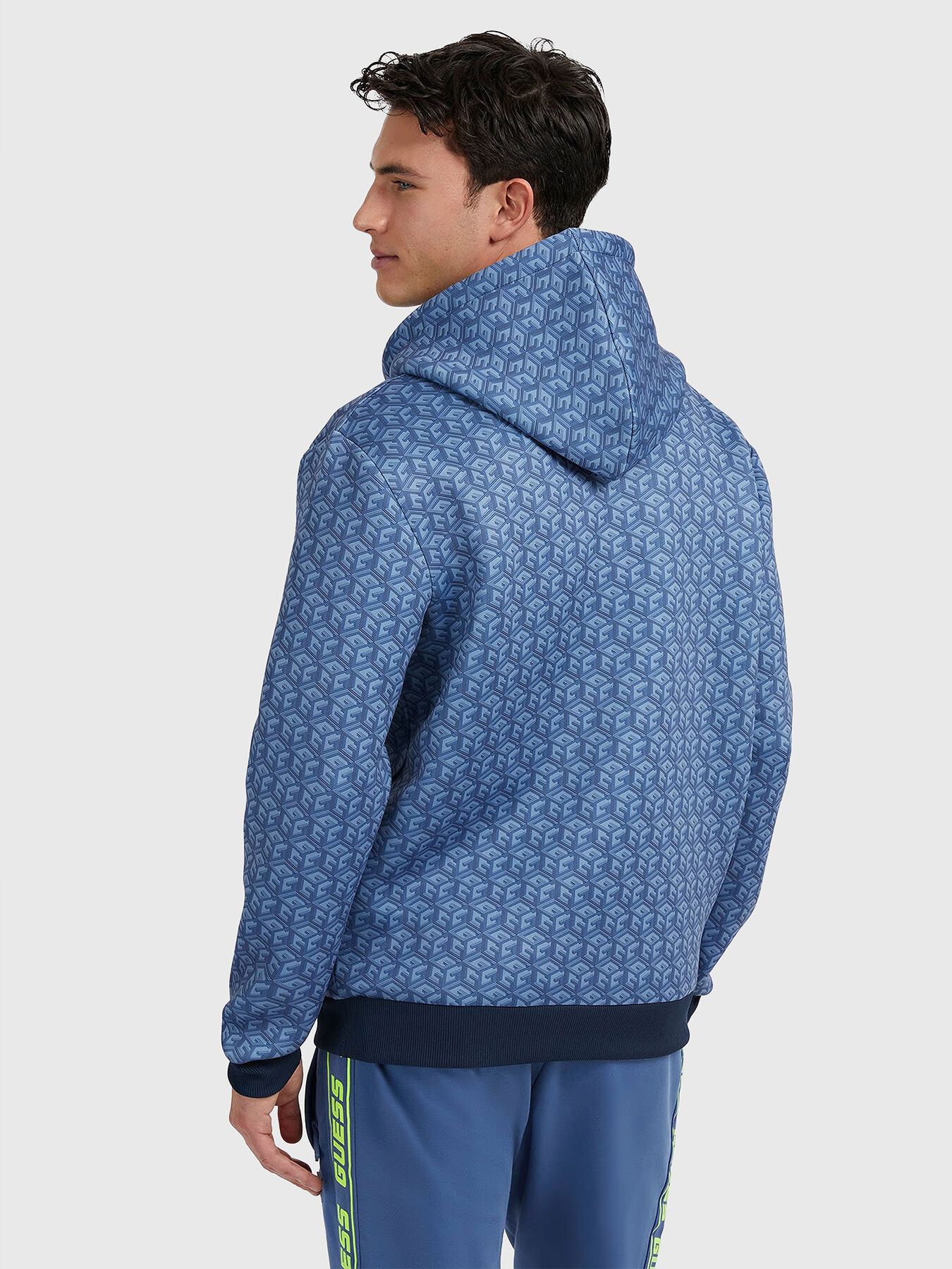 COLIN hooded sweatshirt with monogram print brand GUESS