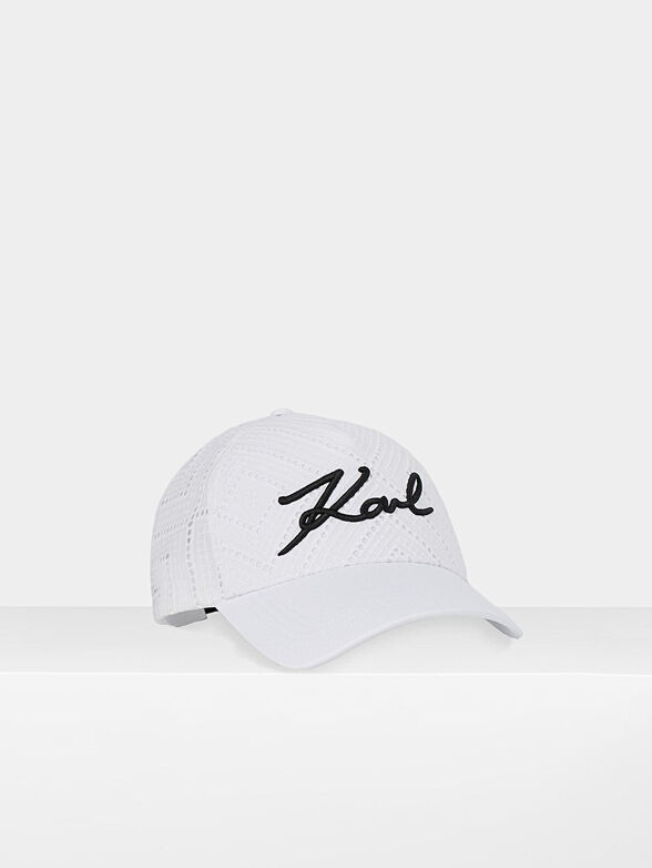 White cap with embroidery - 1