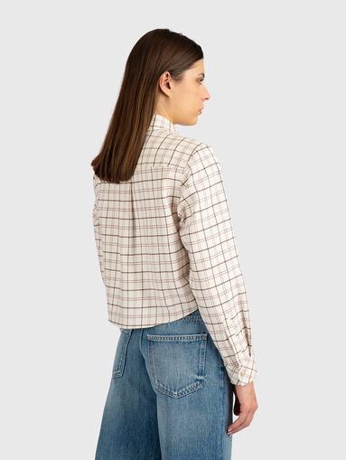 Checked shirt with cropped cut - 3