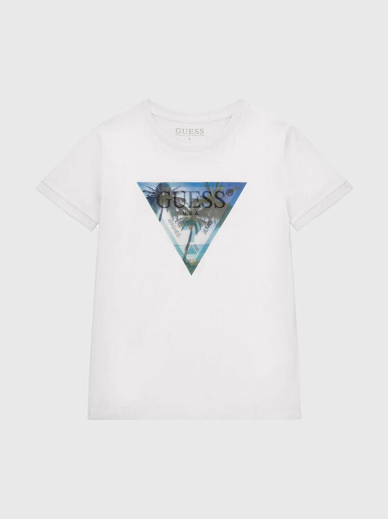 T-shirt with tropical logo print - 1