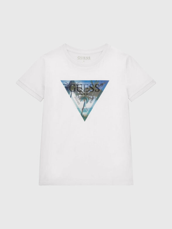 T-shirt with tropical logo print - 1
