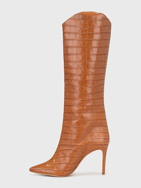 MARYANA brown croc-effect boots - 4
