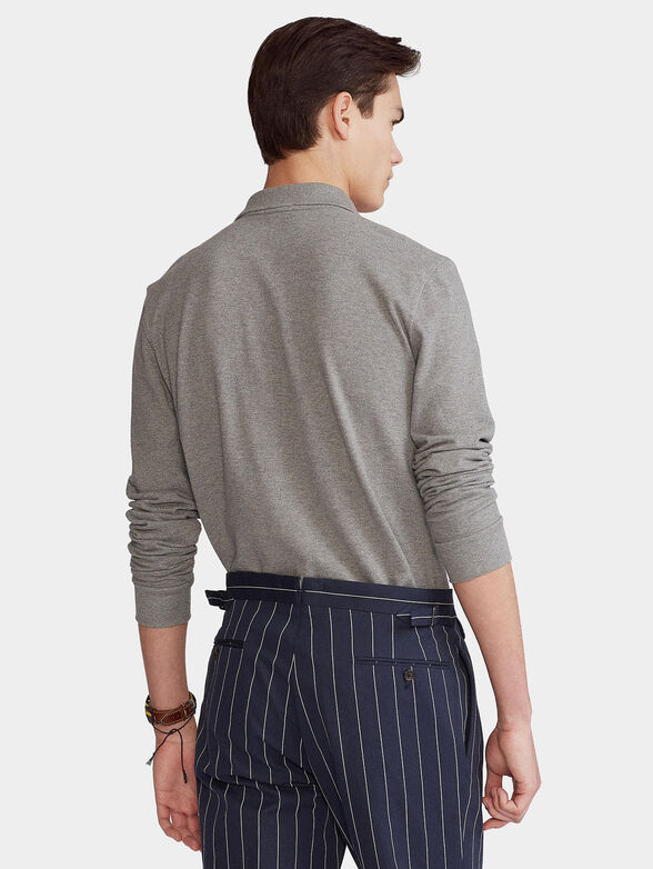 Cotton polo-shirt with long sleeves - 2