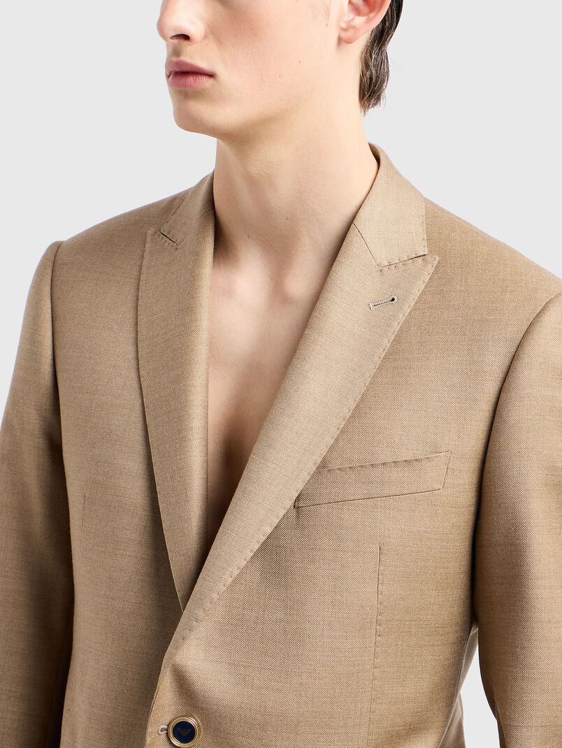Wool slim blazer with buttons - 2