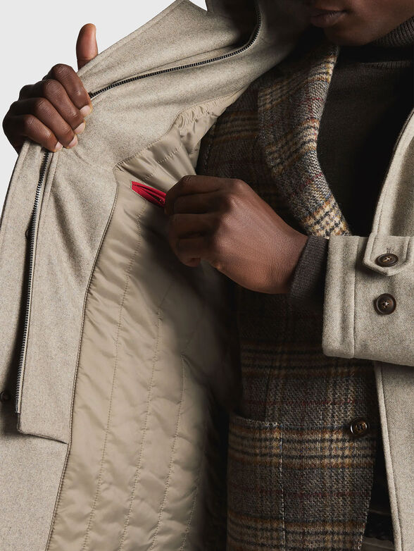 Beige wool coat - 5
